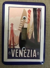 Venezia Metal Double Light Switch Plate Cover by Mulberry