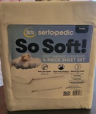 SERTA So Soft Solid Sheet Sets Amazingly Soft Size TWIN White