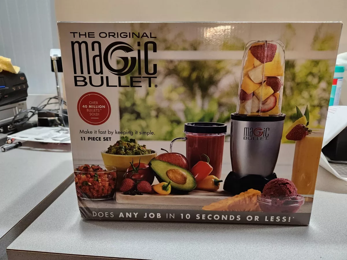 Magic Bullet 11 Piece Set Blender & Mixer Small Silver, New