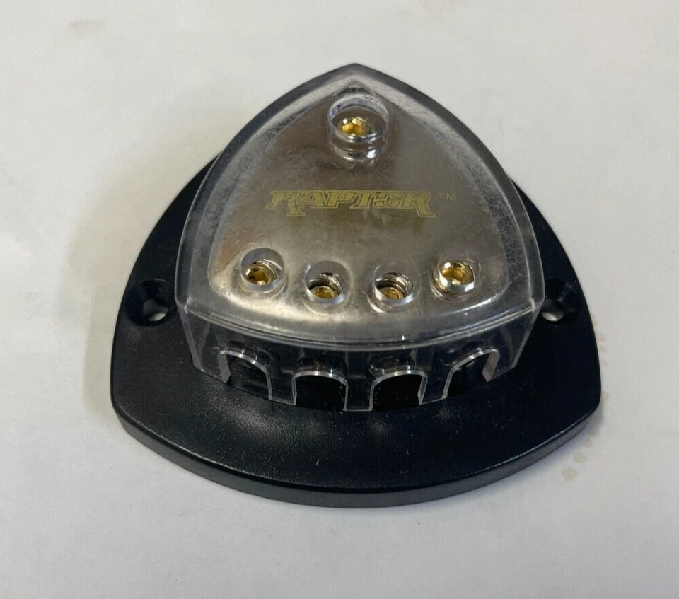 Raptor 4 Position Ground Distribution Block 1 In-4 Out Car Audio 12V Power - Image 3 of 4