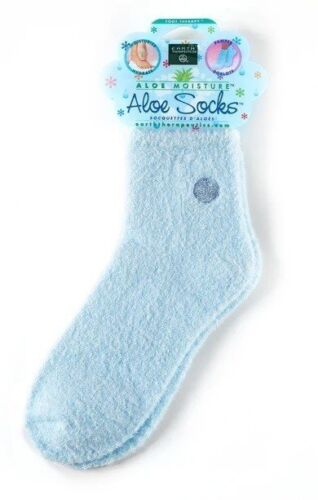 Chaussettes infusées à l'aloès Earth Therapeutics bleu 1 paire de chaussettes - Photo 1/1