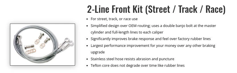 HONDA 2005-2006 CBR 600RR GALFER BRAIDED STAINLESS STEEL FRONT BRAKE LINE KIT - Image 3 of 4