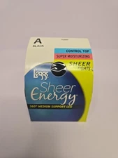 L'eggs Sheer Tights 1 Pair Control Top Super MoisturizingSheer Tights Black Sz A