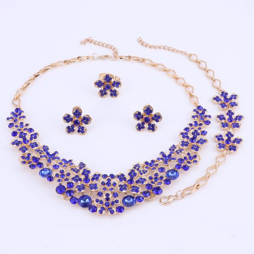 Conjunto de joyería de regalo de boda para mujer con flores de cristal - Imagen 26 de 106