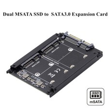 Dual MSATA Mini-SATA SSD Card JBOD Raid0 Span Bridge to SATA 3.0 6Gbps Adapter