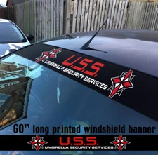 60" Security Service Umbrella USS Corporation Printed Windshield Vinyl Sticker