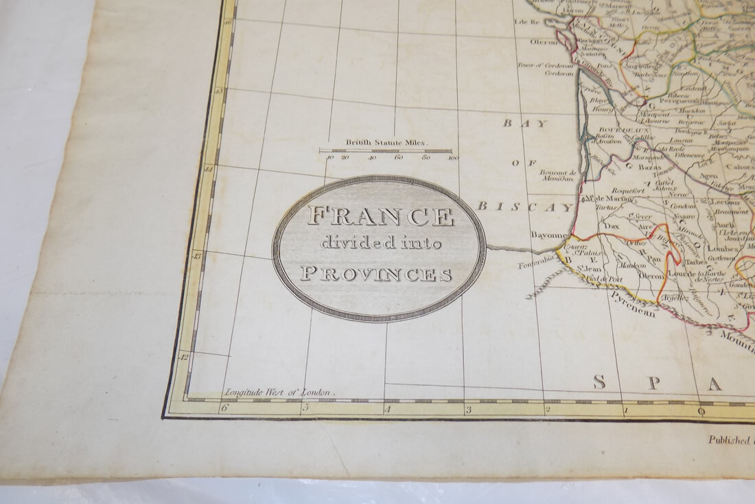 フランスアンティーク　MAP Antique Map of France in the 5th century by Zannoni (1765)