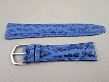 20mm lug size grained genuine leather unisex watch band strap blue