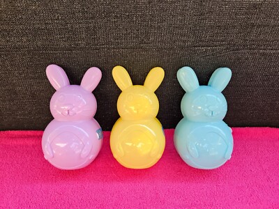 Jumbo Easter Bunny Rabbit Plastic Reusable Fillable Eggs Container (Pack of 3)