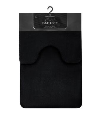 Kunstfell lange Stapel Badematte Set 2-teilig superweich saugfähig WC Bad Teppiche