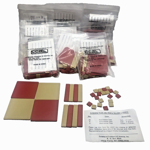 ETA Cuisenaire Red and Tan Algebra Tiles Lot of 10 Sets Of 32 Pieces #020312