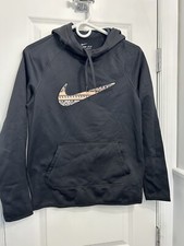 Nike Logo boys hoodie size XS Therma-Fit Black Pre owned