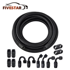 6AN 8AN 10AN 10FT 20FT CPE Braided Nylon Fuel Line Kit Hose end Fittings