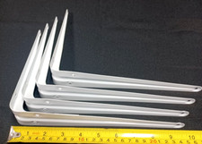 4 SHELF BRACKETS WHITE 8X10" NEW