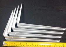 4 SHELF BRACKETS WHITE 8X10" NEW