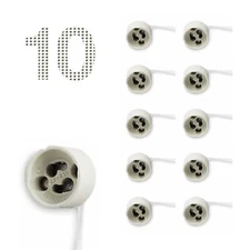 10 PCS - Wire Connection Socket Holder for GU10 LED Light or Halogen Light Bulb