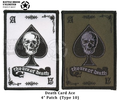 Patch PVC Tactique Death Card – Tête De Mort As De Pique, 5 X 7,5 Cm, Adhésif Crochet Pour Équipement Militaires Ou Style Urbain