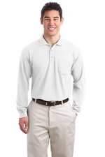 K500LSP Port Authority Long Sleeve Silk Touch Polo with Pocket