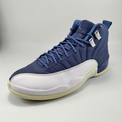 Jordan Mens 12 Retro Indigo Sneakers Stone Blue Legend Blue