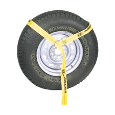 Ancra 47934-11 Tie Down Strap   2 In. X 84 In., Yellow, Tire/Wheel Dolly Strap