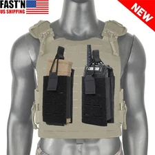 Tactical 5.56 Mag Pouch Walkie talkie Bag Airsoft Combat Torch Flashlight Pouch