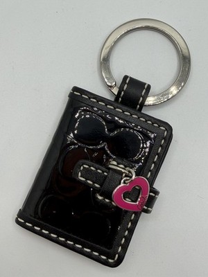 Vintage Y2K Coach Signature Patent Leather Photo Frame Keychain
