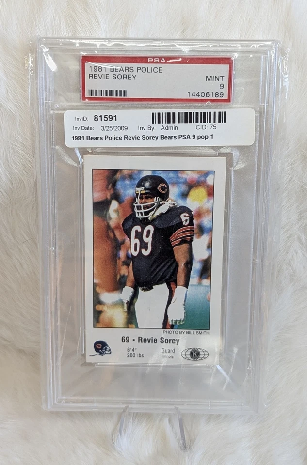 1 of 1 ~ PSA Graded 9! 1981 Kiwanis Chicago Bears Police Card - Revie Sorey! - Image 4 of 4