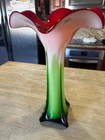 Murano Style Flower Vase Jack-in-the-Pulpit approx. 14 1/2 inches tall