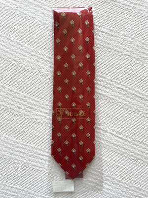 Versace Vintage Tie 100% Silk Ladybug Pattern Made in Italy