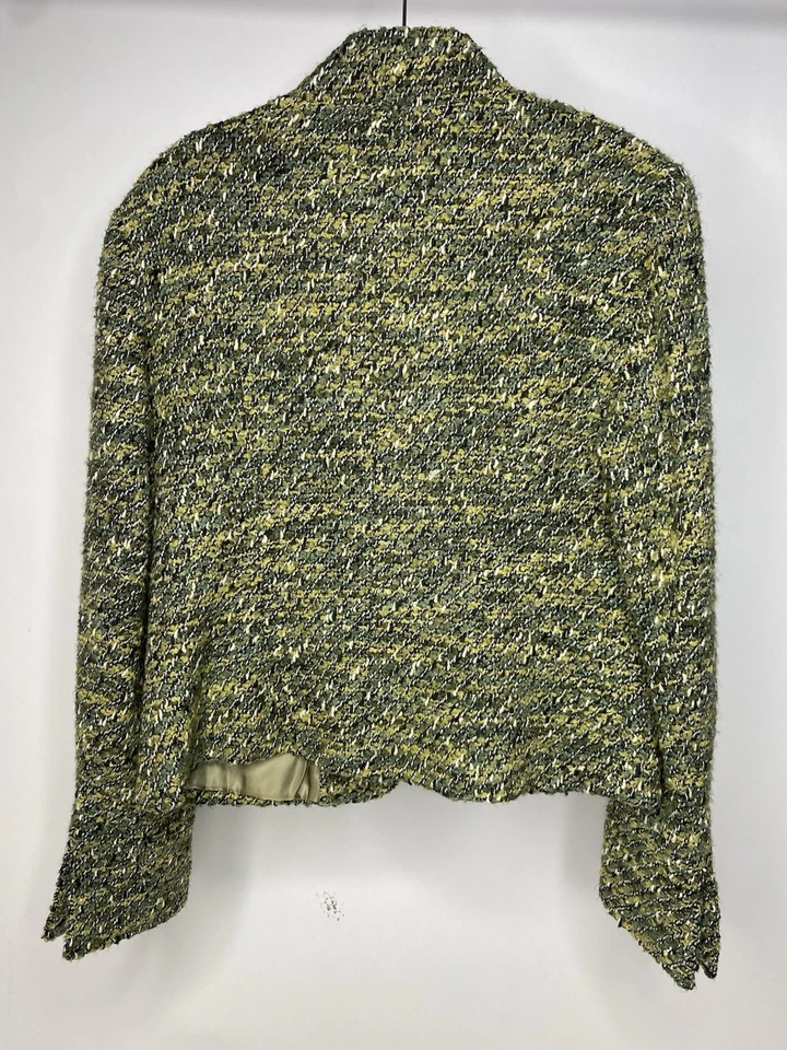 Chaqueta Blazer Lafayette 148 New York Para Mujer 8 Verde Mezcla Lana Forrada Carrera Foto 4 de 4