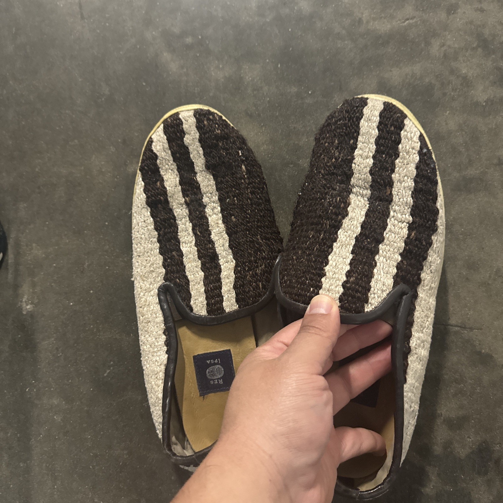 Res Ipsa Kilim Slip On Sneakers Brown Men's Size 10