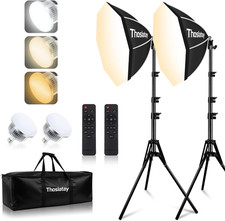 Octa Softbox Lighting Kit 2Pack, 20In Soft Box Upgrade85W 2700-6400K 100V-240VLE