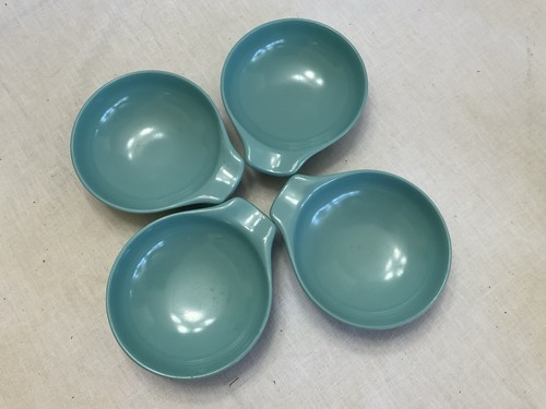 4 Russel Wright Turquoise Residential Melamine 5” Lug Bowls EUC