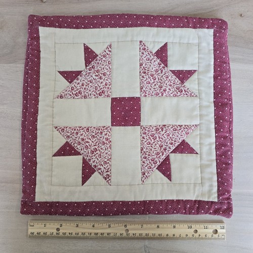 Handmade Quilted Americana Patchwork Barbie Pillow Cushion Cover  12" - Picture 1 of 4