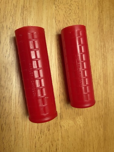 Harley Davidson Waffle Closed End. Motorcycle Grips- Antique Reproduction Red - Picture 4 of 6