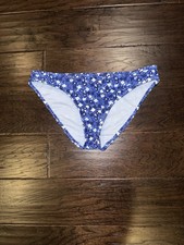 AERIE American Eagle Blue White Floral Bikini Bottom Size S NWT