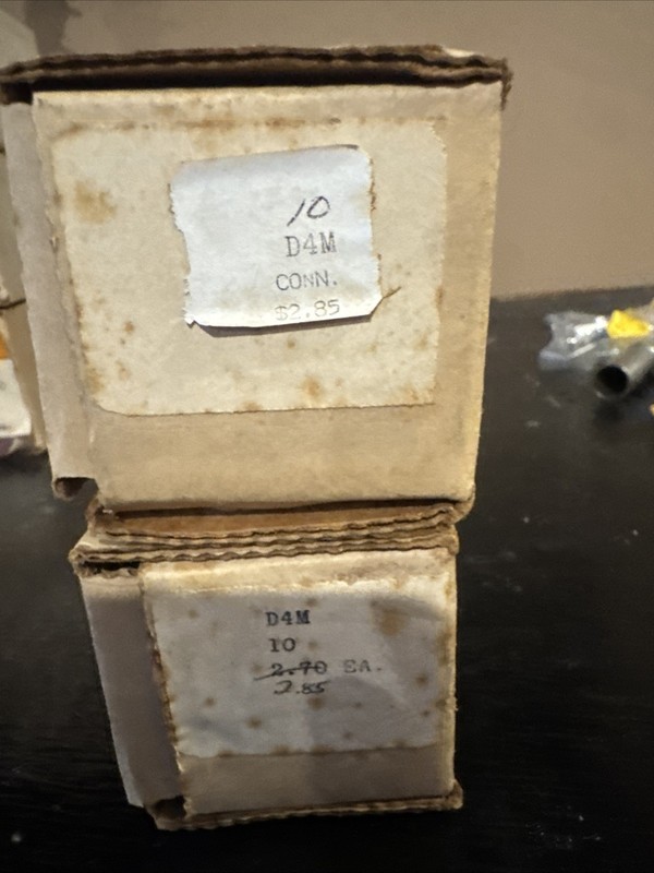 (2) NOS Switchcraft D4M 4 Pin Male In The Original Box  10 Each VINTAGE NOS 1976