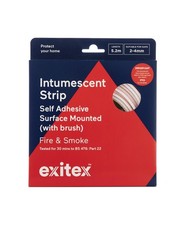 Exitex Self Adhesive Surface Mounted Intumescent Strip with brush, White, 5.2m