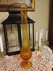Golden Amber Fenton Thumbprint Vase***16.25 inches tall**Nice Shape