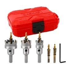 dashap 5PCS Hole Saw Kit with Case, Carbide Hole Cutter Set for Metal, TCT Ho...