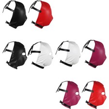 1Pc PU Leather Full Face Mask Adjust Buckle Belt Masquerade Head Cover Headgear