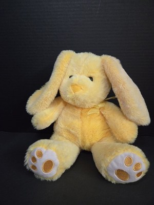 M Soft Yellow Bunny 16'' With Bow Stuffed Animal Toy