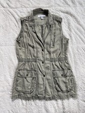Kenneth Cole Reaction Olive Green Vest Women  s Medium Utility