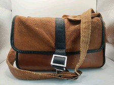 Vintage 60s / 70s Handmade Leather Camera Bag 11 X 6" Boho Satchel