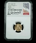 2021 Gold Eagle $5 Type 1 NGC MS 70  1/10 oz Don Everhart Signature Label 6788