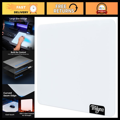 Extra Large Tempered Glass Gaming Mousepad 19.7''x15.7'', Ultra-Smooth, Anti-Slip