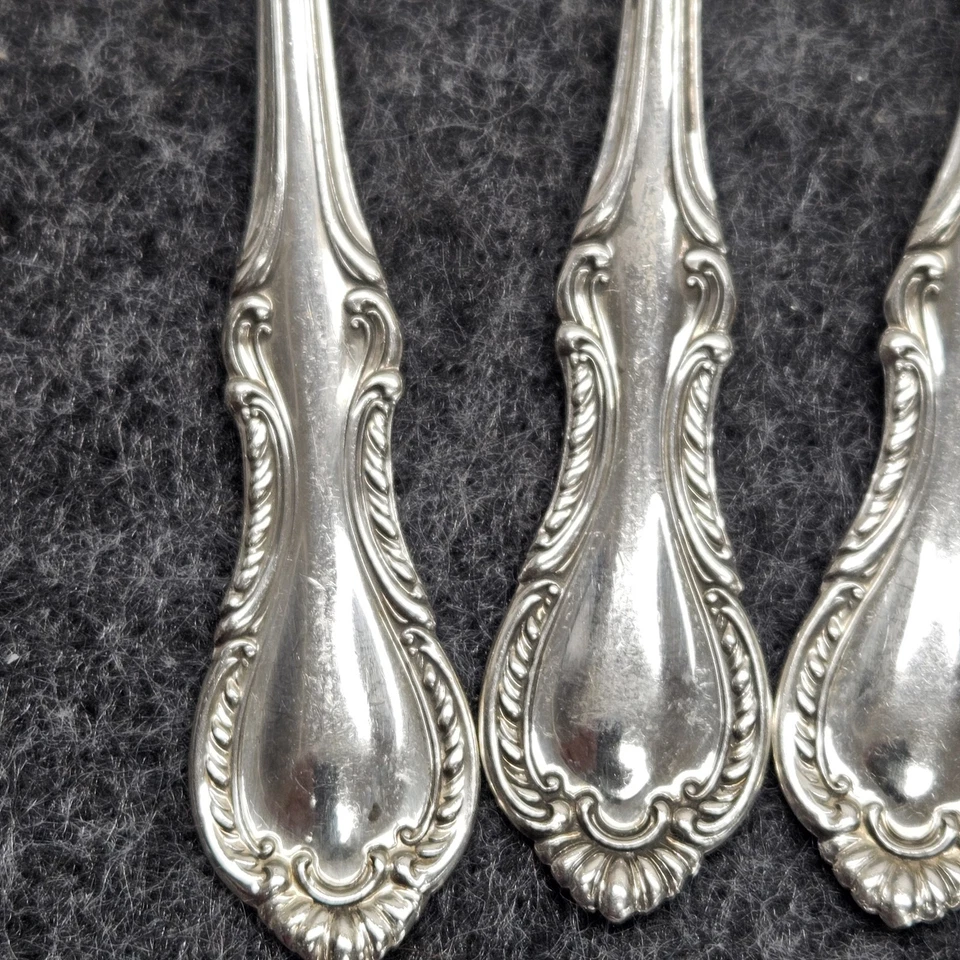 Cuchara de té de plata esterlina colonial sureña de bellas artes lote de 5 3/4" (4) sin monograma Foto 4 de 4