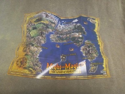 Might and Magic IX The Land of Chedian PC 3DO Poster Map Insert ONLY