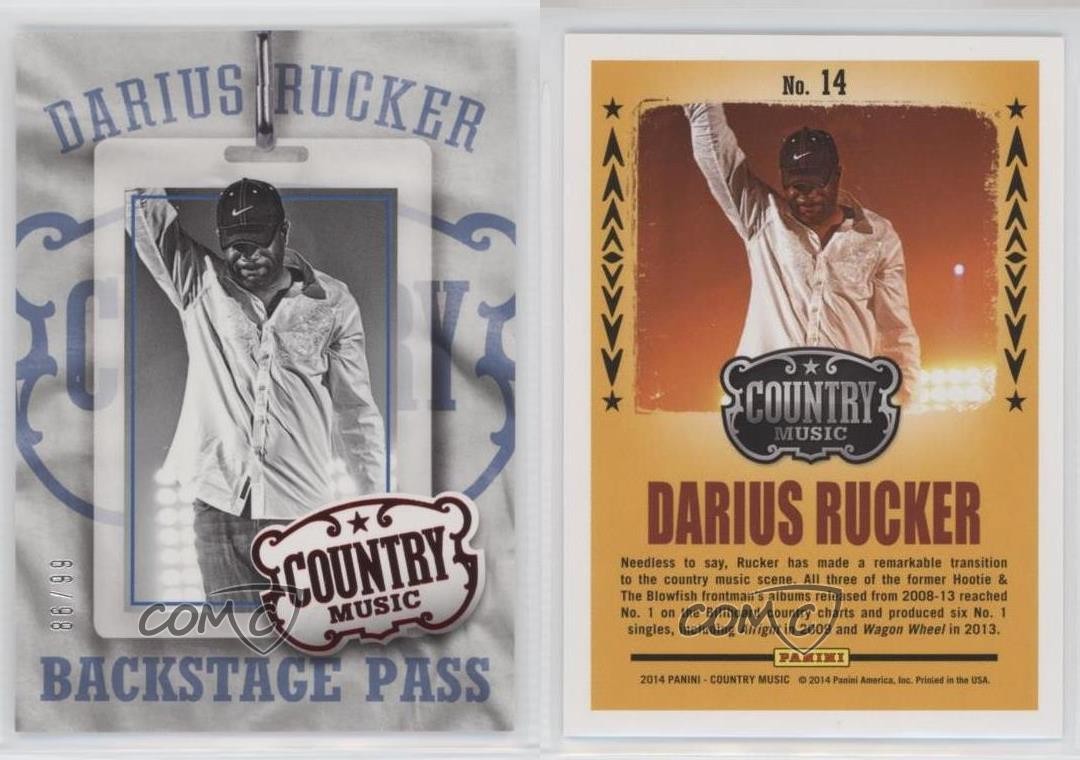 2014 Panini Country Music Backstage Pass Red 86/99 Darius Rucker #14 ...
