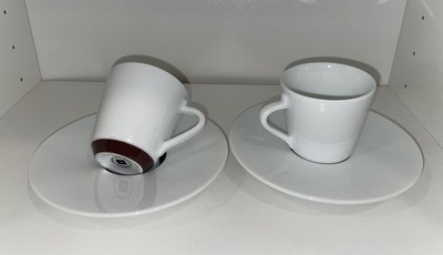 Nespresso Andree Putman  2 x Espressotassen und 2 x Untertassen brauner Ring